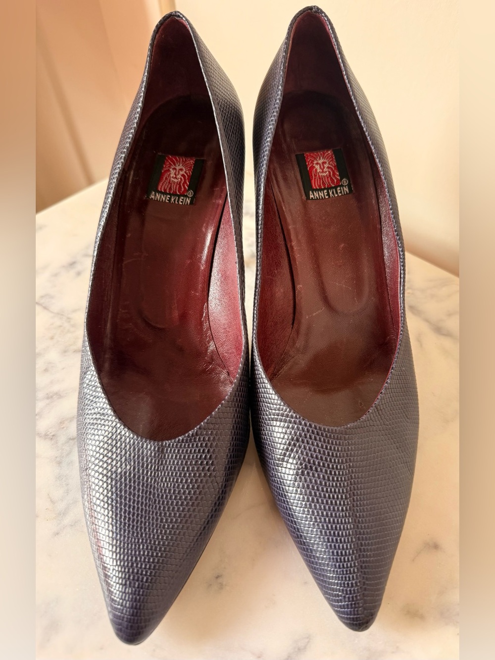 Vintage Anne Klein Pointed-Toe Pumps in Metallic Purple